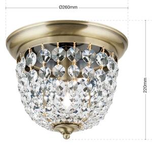 Orion DLU 1840/26-Křišťálové str. svítidlo PLAFOND 1xE27/40W/230V pr.26 cm bronz