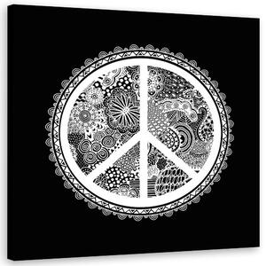 Obraz na plátně Černobílý znak míru - Andrea Haase Rozměry: 30 x 30 cm