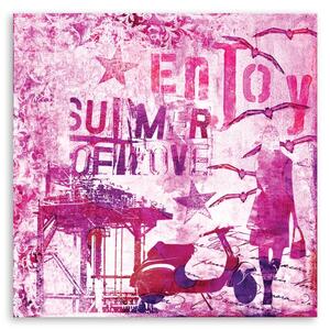 Obraz na plátně Růžové prázdninové nápisy - Andrea Haase Rozměry: 30 x 30 cm