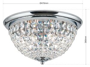 Orion DLU 1840/47-Křišťálové str. svítidlo PLAFOND 6xE27/40W/230V pr.47 cm chrom