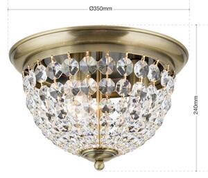 Orion DLU 1840/35-Křišťálové str. svítidlo PLAFOND 3xE27/40W/230V pr.35 cm bronz