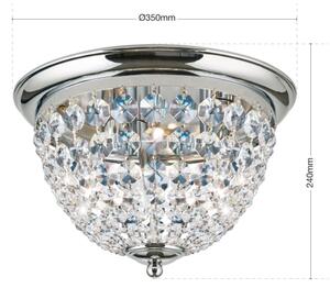 Orion DLU 1840/35-Křišťálové str. svítidlo PLAFOND 3xE27/40W/230V pr.35 cm chrom