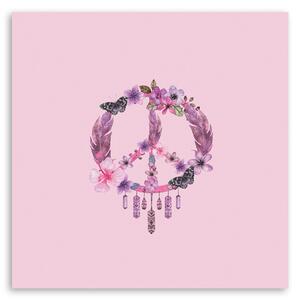 Obraz na plátně Malý růžový znak míru - Andrea Haase Rozměry: 30 x 30 cm
