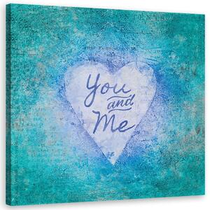 Obraz na plátně Nápis Blue You and Me - Andrea Haase Rozměry: 30 x 30 cm