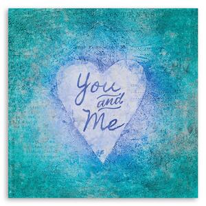 Obraz na plátně Nápis Blue You and Me - Andrea Haase Rozměry: 30 x 30 cm