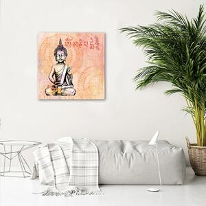 Obraz na plátně Malý Buddha na oranžovém pozadí - Andrea Haase Rozměry: 30 x 30 cm
