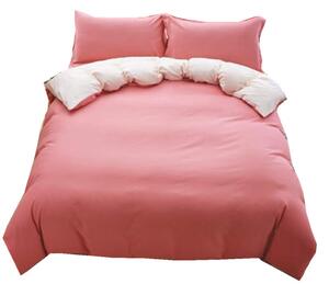 Sendia 3-dílné povlečení oboustranné růžová krémová 140x200 na jednu postel