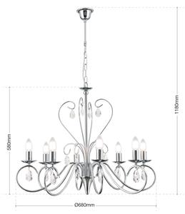 Orion LU 1658/8 - Křišťálový lustr na řetězu ALESSIA 8xE14/40W/230V lesklý chrom