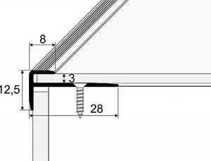 Schodový profil 8 mm pro krytiny do 3 mm (šroubovací) Stříbro E01