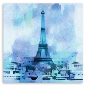 Obraz na plátně Eiffelova věž modrá - Andrea Haase Rozměry: 30 x 30 cm
