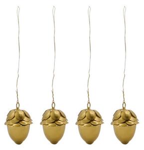 House Doctor Sada vánočních ozdob Acorn Brass - 4 ks HD425