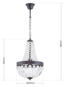 Orion HL 6-1551/1 - Křišťálový lustr na řetězu ARILA 1xE27/60W/230V hnědá/patina