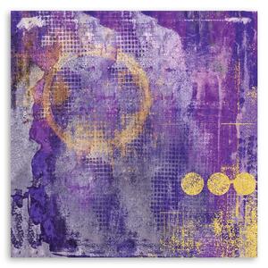 Obraz na plátně Zlaté vzory na fialovém pozadí - Andrea Haase Rozměry: 30 x 30 cm