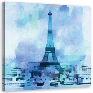 Obraz na plátně Eiffelova věž modrá - Andrea Haase Rozměry: 30 x 30 cm