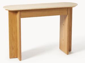 Dřevěný konzolový stolek's travertinovou deskou a zásuvkou Zumi