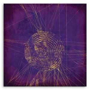 Obraz na plátně Zlatý kruh fialové pozadí - Andrea Haase Rozměry: 30 x 30 cm