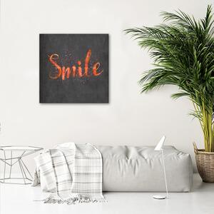 Obraz na plátně Nápis Smile oranžový - Andrea Haase Rozměry: 30 x 30 cm
