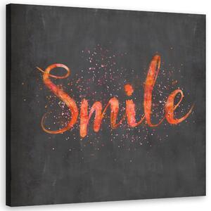 Obraz na plátně Nápis Smile oranžový - Andrea Haase Rozměry: 30 x 30 cm