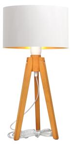 Stolní lampa ALBA 1xE27/15W/230V bílá/zlatá/dub