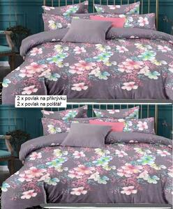 Bavlissimo 2-dílné povlečení menší květy šedá 140x200 na jednu postel množství v balení: 2 x přikrývka, 2 x polštář