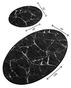 SADA 2x Koupelnová předložka MARBLE 50x60/60x100 cm černá