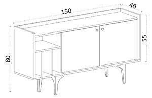 Konzolový stolek Tevipe (bílá + zlatá). 1093510