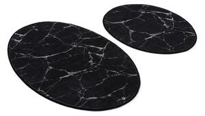 SADA 2x Koupelnová předložka MARBLE 50x60/60x100 cm černá