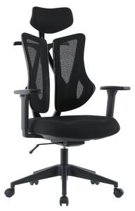 Kancelářská ergonomická židle MORA — síť / látka, černá