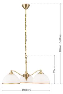 Orion LU 1838/3 - Lustr na řetězu OLD LAMP 3xE27/40W/230V bílá/mosaz