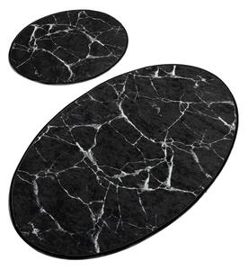SADA 2x Koupelnová předložka MARBLE 50x60/60x100 cm černá