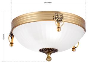 Orion DL 7-522/31 - Stropní svítidlo ROCCA 2xE27/60W/230V pr. 31 cm bronz/bílá