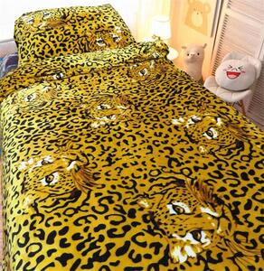 Bavlissimo 2-dílné povlečení leopard mikroplyš 140x200 na jednu postel