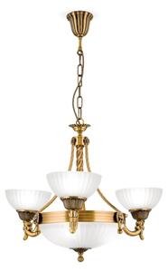 Orion LU 1689/3+3 - Lustr na řetězu ROCCA 6xE27/60W/230V pr. 64 cm bronz/bílá
