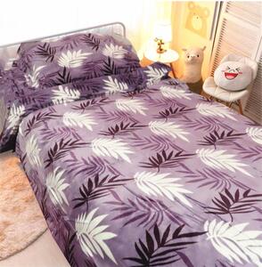 Bavlissimo 2-dílné povlečení listy mikroplyš fialová 140x200 na jednu postel