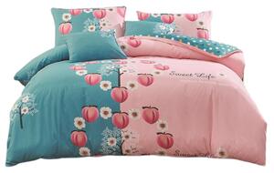 Bavlissimo 7-dílné povlečení sweet life modrá růžová 140x200 na dvě postele