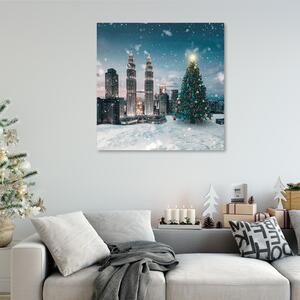 Obraz na plátně Vánoční strom v centru města - Zehem Chong Rozměry: 30 x 30 cm