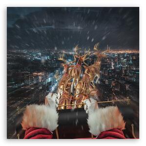 Obraz na plátně Santa na cestě - Zehem Chong Rozměry: 30 x 30 cm