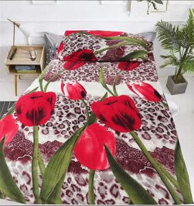 Bavlissimo 2-dílné povlečení tulipány mikroplyš 140x200 na jednu postel