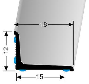 Ukončovací stěnový profil 18 x 12 mm (samolepící) | Küberit 369 N/SK Stříbro F4