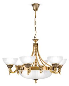 Orion LU 1689/6+3 - Lustr na řetězu ROCCA 9xE27/60W/230V pr. 75 cm bronz/bílá
