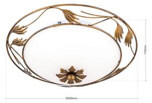 Orion DL 7-509/40 - Stropní svítidlo FLEUR 2xE27/60W/230V pr. 40 cm bronz