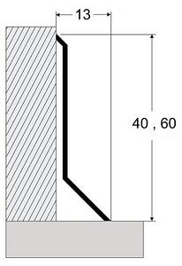Soklový profil 40 / 60 mm (lepený) Kartáčovaný nerez