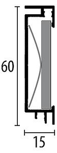 Soklový profil 60 mm pro vložení proužku podlahy (lepený) | Küberit 950 Im. nerezu kart. F2G