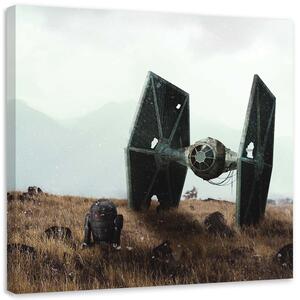 Obraz na plátně Star Wars, droid a vesmírná loď - Zehem Chong Rozměry: 30 x 30 cm