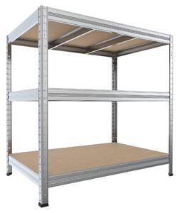 Regál do garáže Biedrax 45 x 120 x 90 cm, pozink, 3 police MDF, nosnost 200 kg na polici