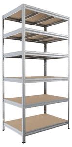 Regál do dílny Biedrax 35 x 75 x 210 cm, pozink, 6 polic MDF, nosnost 300 kg na polici