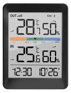 Solight TE45 - Meteostanice s budíkem 2xAAA černá