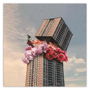 Obraz na plátně Květiny v mrakodrapu - Zehem Chong Rozměry: 30 x 30 cm