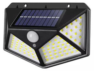 HJ Solární nástěnné LED světlo s čidlem pohybu ploché, 100 LED