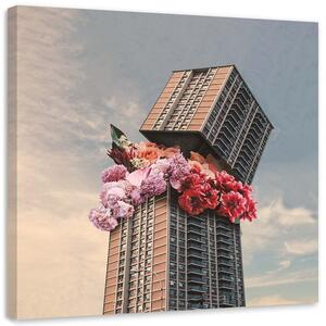 Obraz na plátně Květiny v mrakodrapu - Zehem Chong Rozměry: 30 x 30 cm